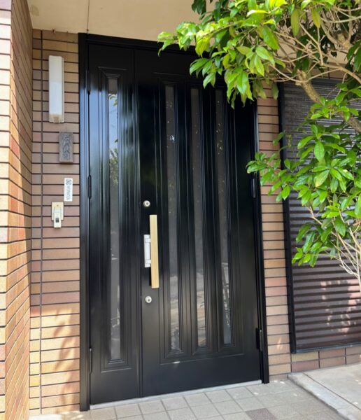 糸島市前原北　T様邸　玄関ドア塗装施工事例